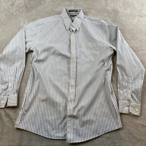 Eddie Bauer Mens Button-Down Shirt M Wrinkle-Free Classic Fit Striped